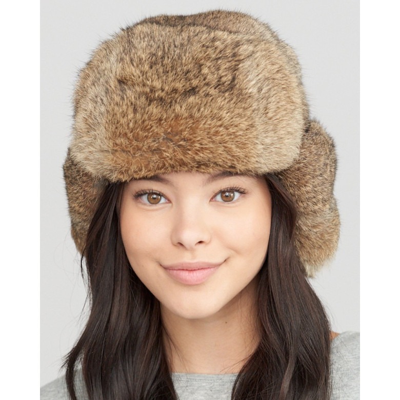 The Moscow Full Fur Rabbit Ladies Russian Hat in Grey